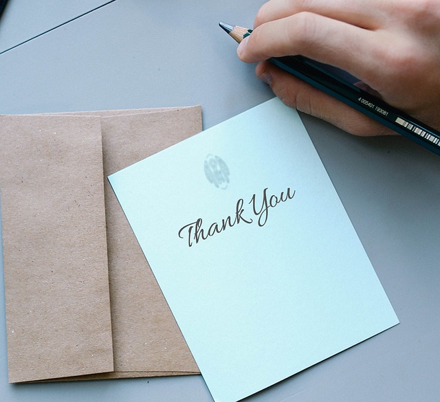 A thank you note on paper